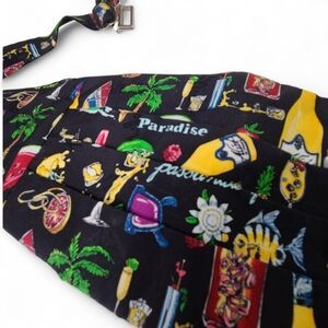 NICOLE MILLER Silk Cumberbund Tropical Paradise